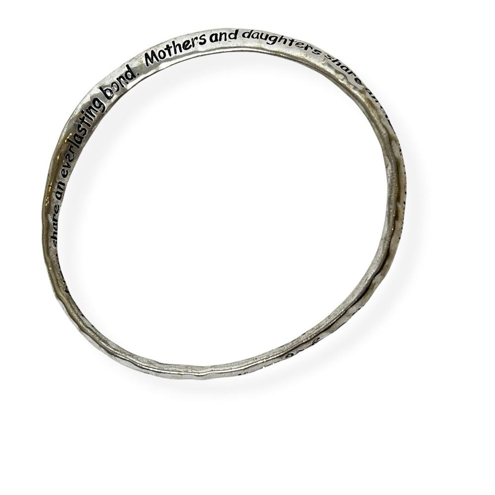 Bangle Bracelet Mothers Daughters Everlasting Bond Twisted Mobius Silver Tone